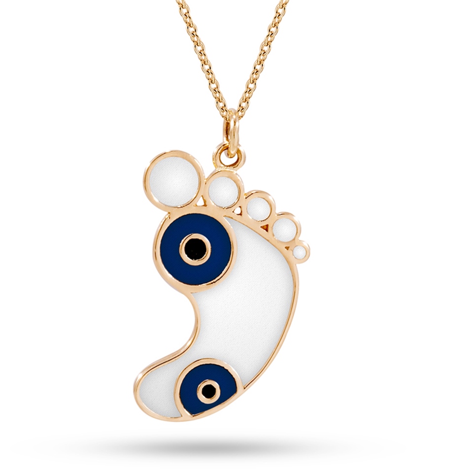 Solid Gold Baby Footprint Necklace