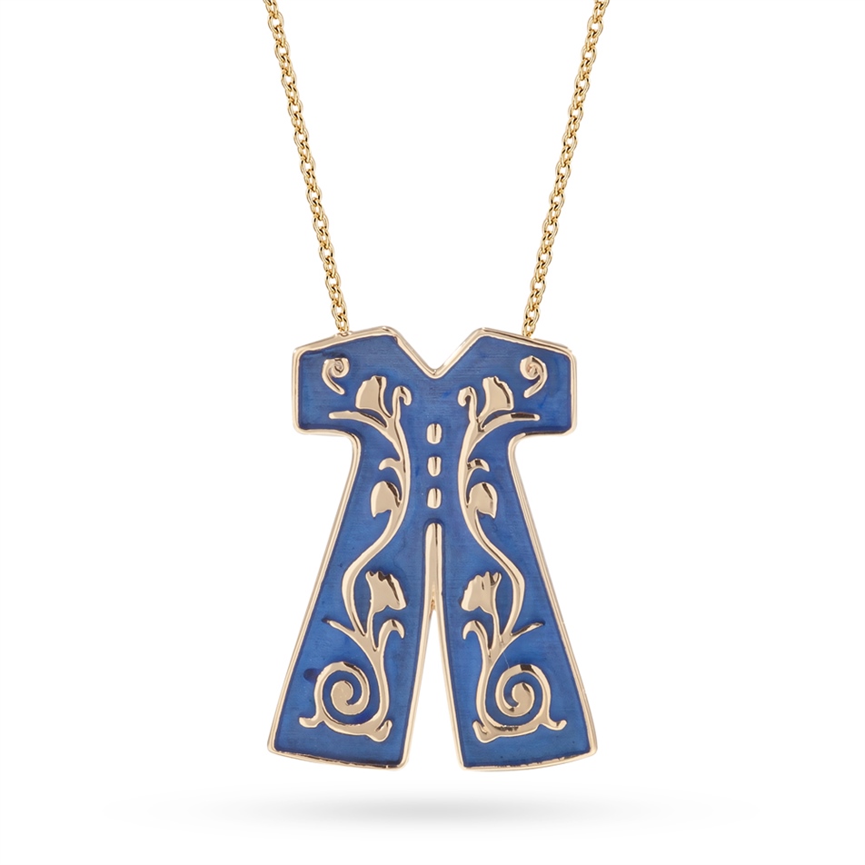 Solid Gold Enamel Tulip Necklace
