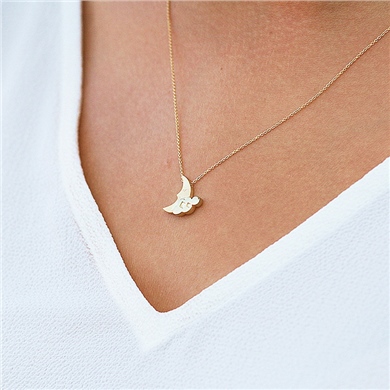 Solid Gold Moon Necklace