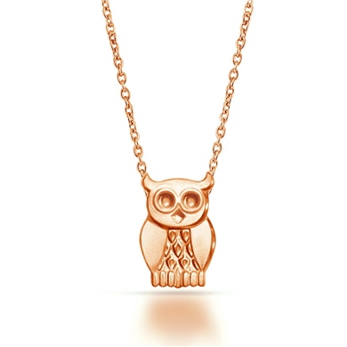 Solid Gold Owl Necklace