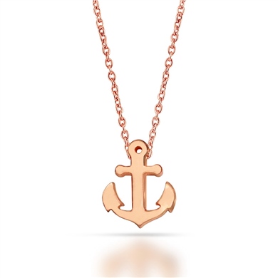 Solid Gold Anchor Necklace
