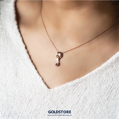 Solid Gold Seahorse Necklace