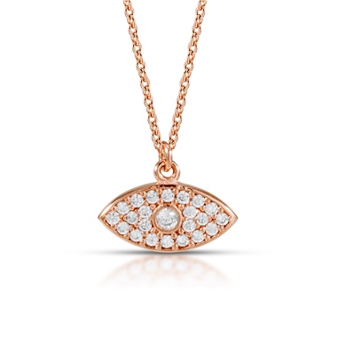 Solid Gold Fancy Evil Eye Necklace