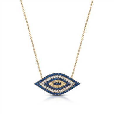 Solid Gold Evil Eye Necklace