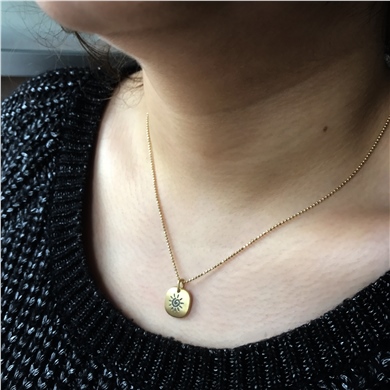 Solid Gold Sun Necklace