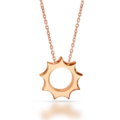 Solid Gold Sun Necklace