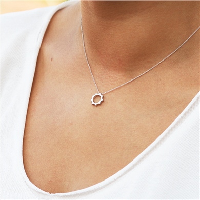 Solid Gold Sun Necklace