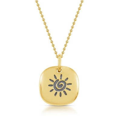 Solid Gold Sun Necklace
