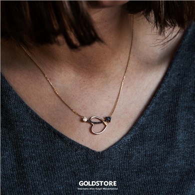 Solid Gold Fancy Heart Necklace