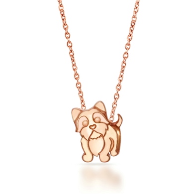 Solid Gold Dog Necklace