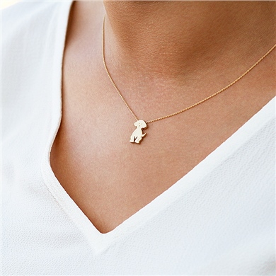 Solid Gold Dog Necklace