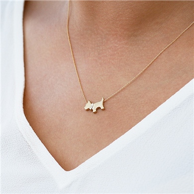 Solid Gold Dog Necklace