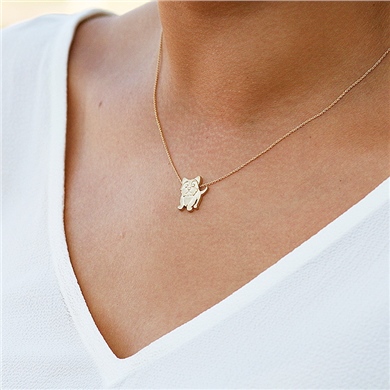 Solid Gold Dog Necklace