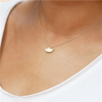 Solid Gold Lotus Necklace