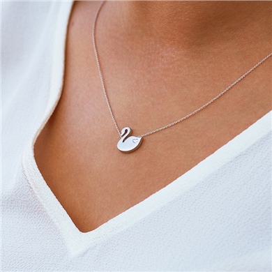 Solid Gold Swan Necklace