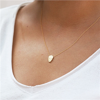 Solid Gold Skull Necklace