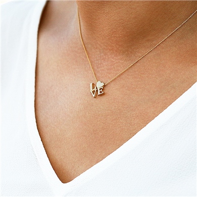 Solid Gold Love Necklace
