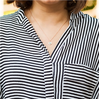 Solid Gold Enamel Evil Eye Necklace