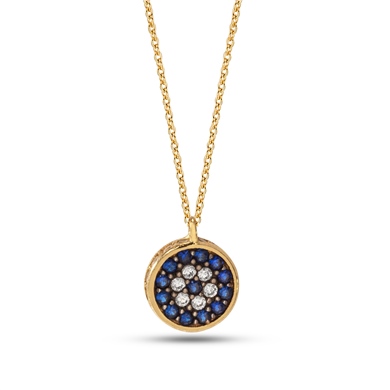 Solid Gold Evil Eye Necklace