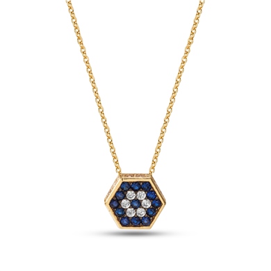 Solid Gold Fancy Evil Eye Necklace