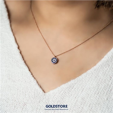Solid Gold Evil Eye Necklace