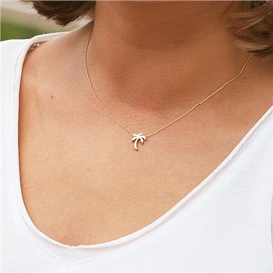Solid Gold Palm Necklace