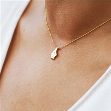 Solid Gold Penguin Necklace