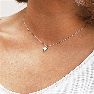 Solid Gold Lightning Necklace