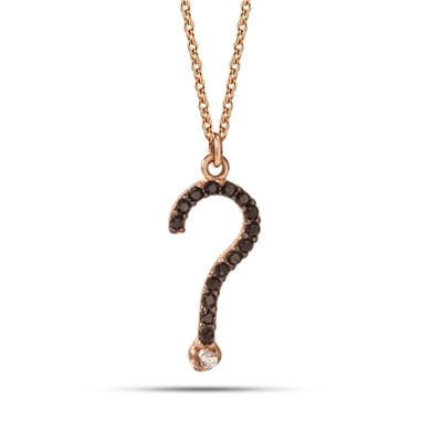 Solid Gold Question Mark Necklace