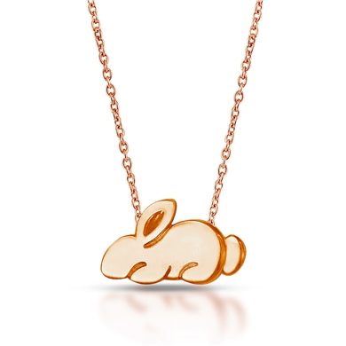 Solid Gold Rabbit Necklace