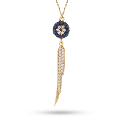 Solid Gold Evil Eye Necklace