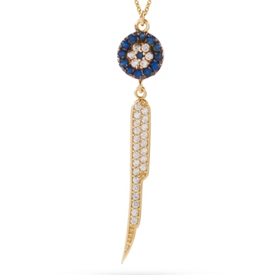 Solid Gold Evil Eye Necklace