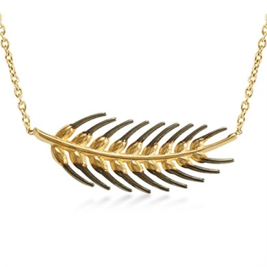 Solid Gold Leaf Necklace