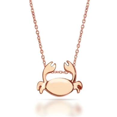 Solid Gold Crab Necklace