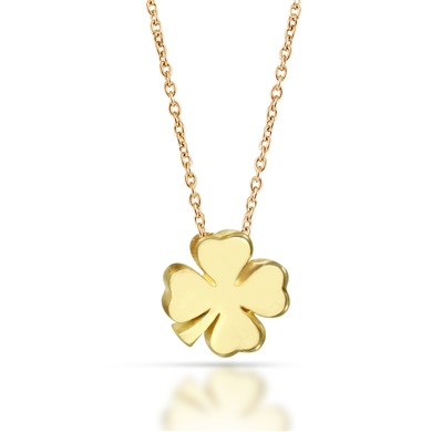 Solid Gold Clover Necklace