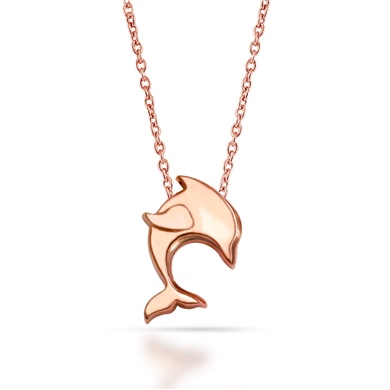 Solid Gold Dolphin Necklace