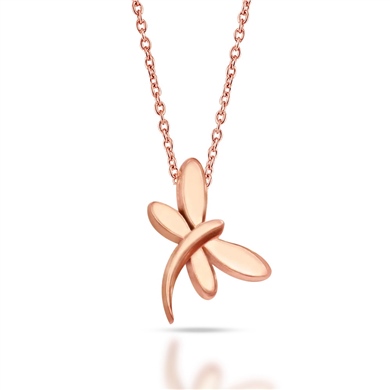 Solid Gold Dragonfly Necklace