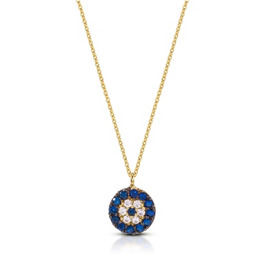 Solid Gold Fancy Evil Eye Necklace