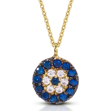 Solid Gold Fancy Evil Eye Necklace
