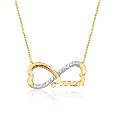 Solid Gold Fancy Heart, Infinity Necklace