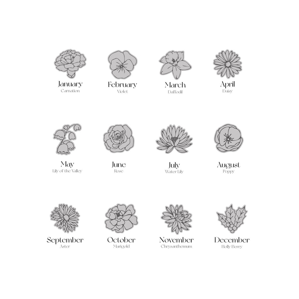 Solid Gold Multiple Birth Flower Necklace