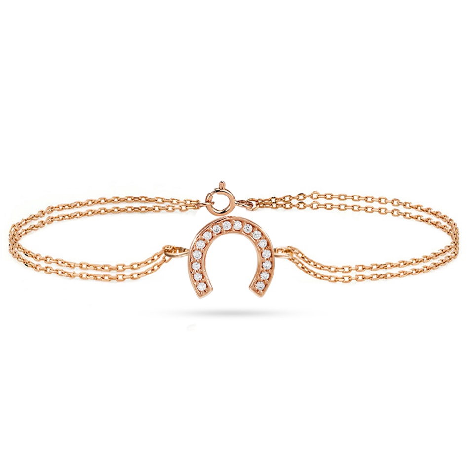 Solid Gold Fancy Horseshoe Bracelet