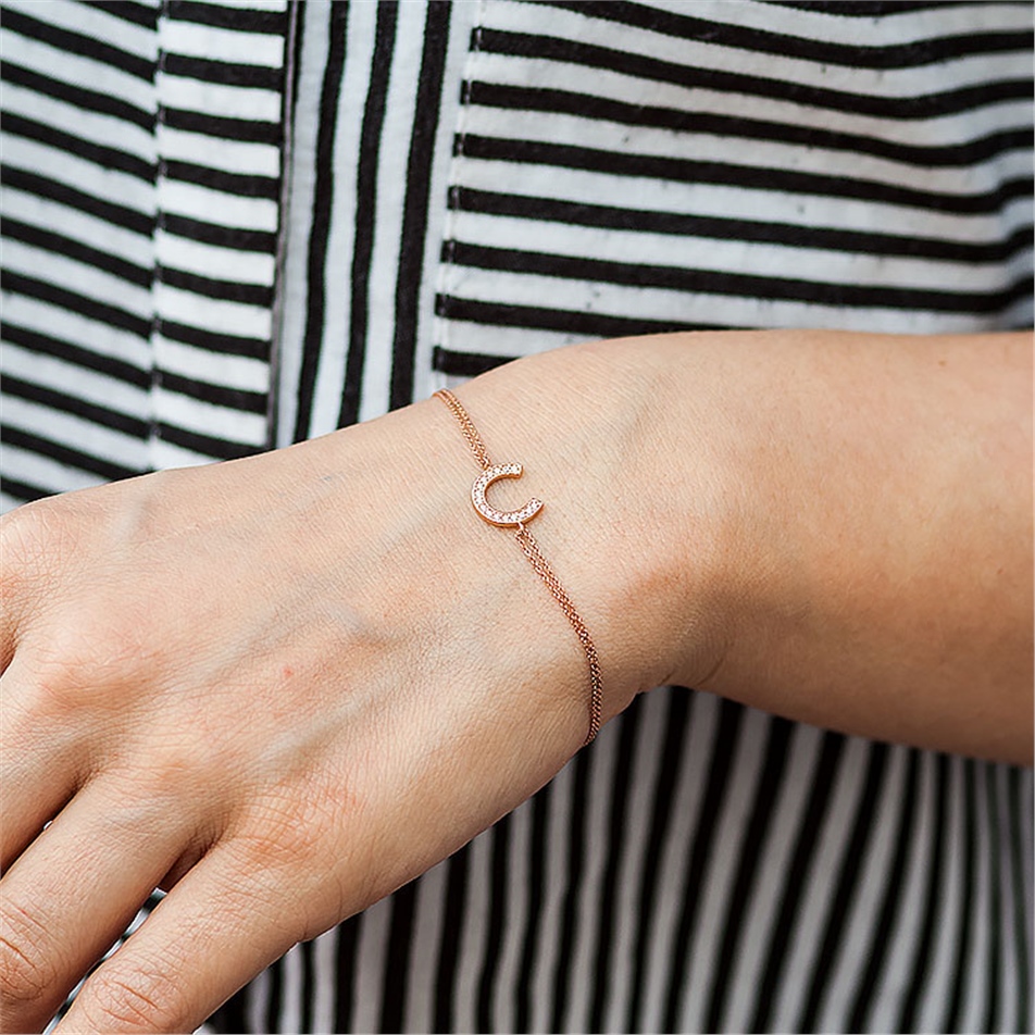 Solid Gold Fancy Horseshoe Bracelet