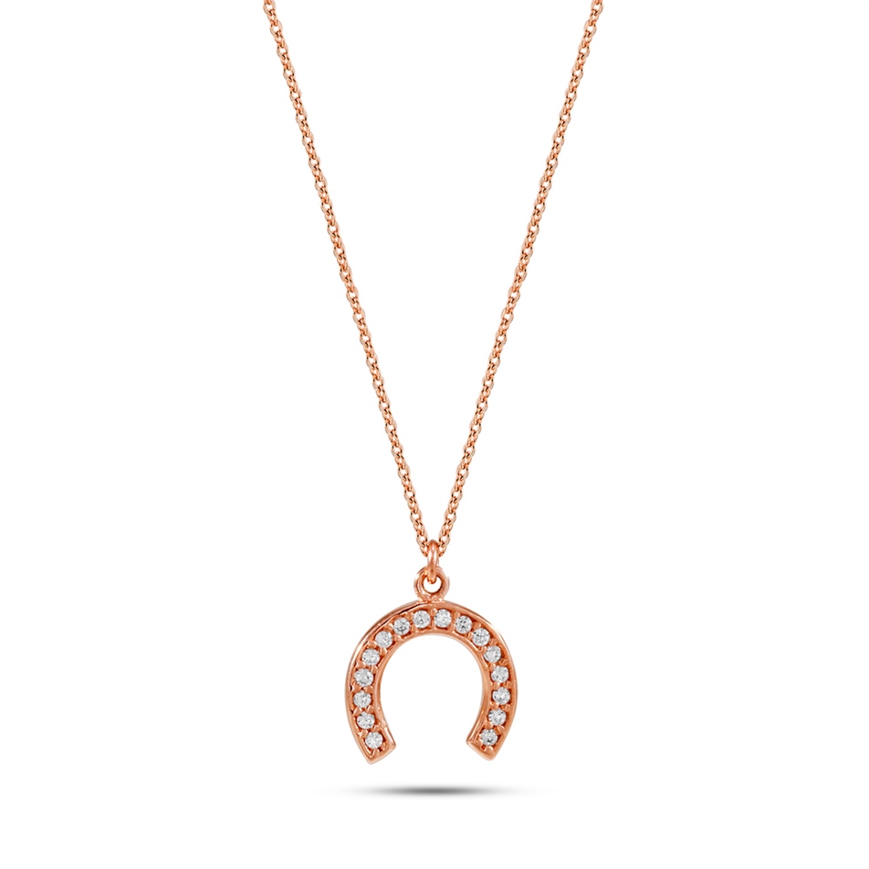 Solid Gold Fancy Horseshoe Necklace