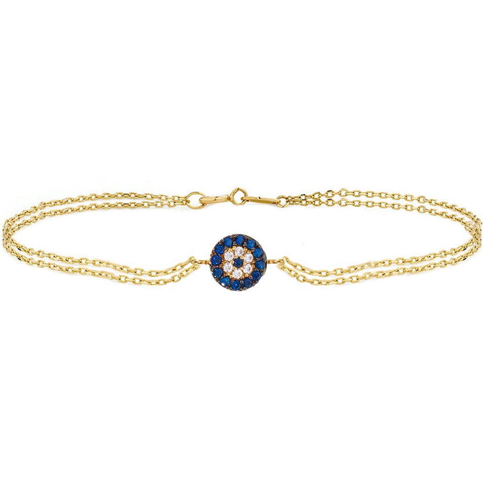 Solid Gold Fancy Evil Eye Bracelet