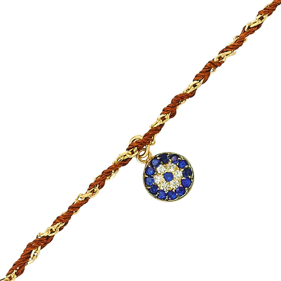 Solid Gold Evil Eye Bracelet