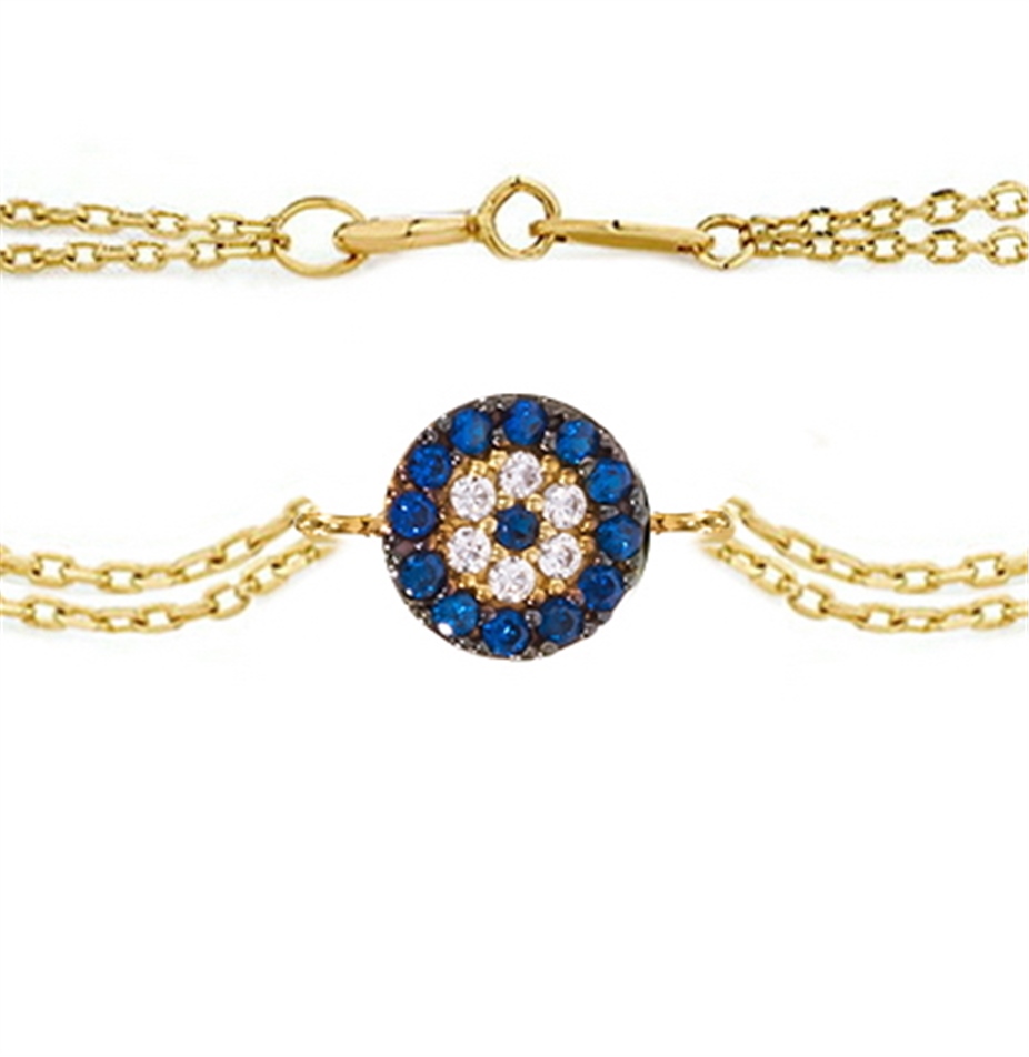 Solid Gold Fancy Evil Eye Bracelet