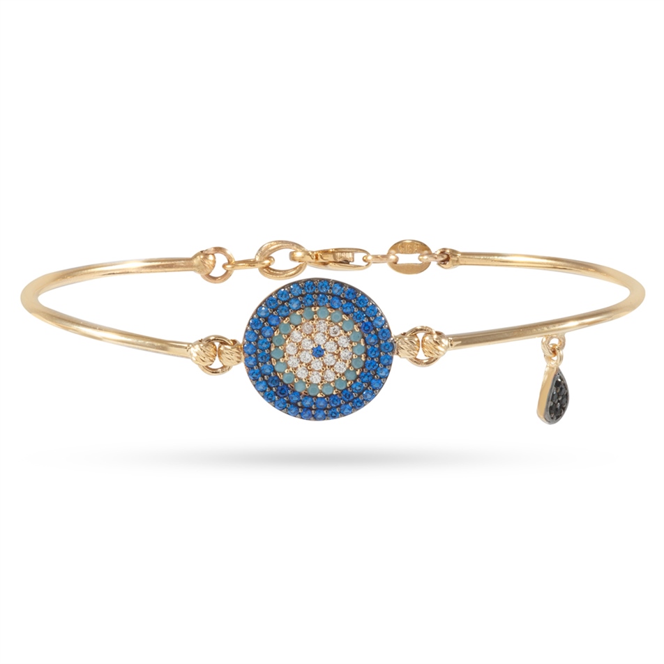 Solid Gold Fancy Evil Eye Bracelet