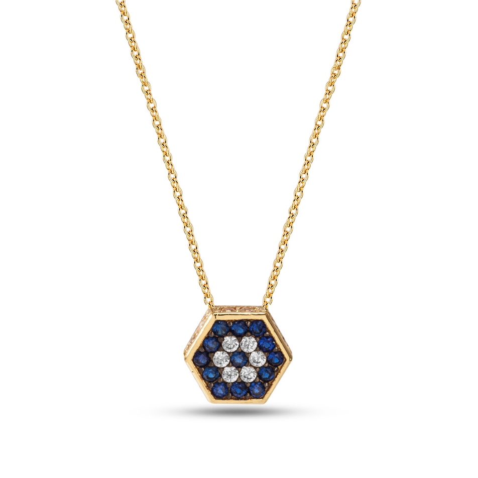 Solid Gold Fancy Evil Eye Necklace
