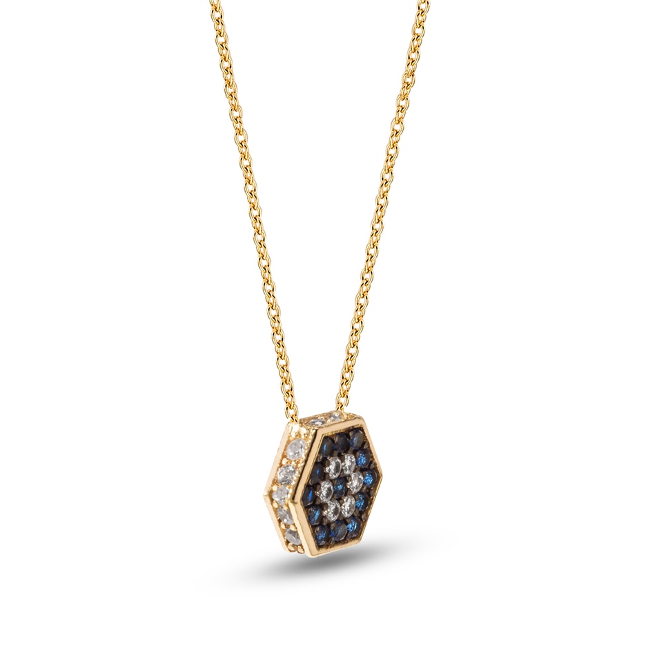 Solid Gold Fancy Evil Eye Necklace